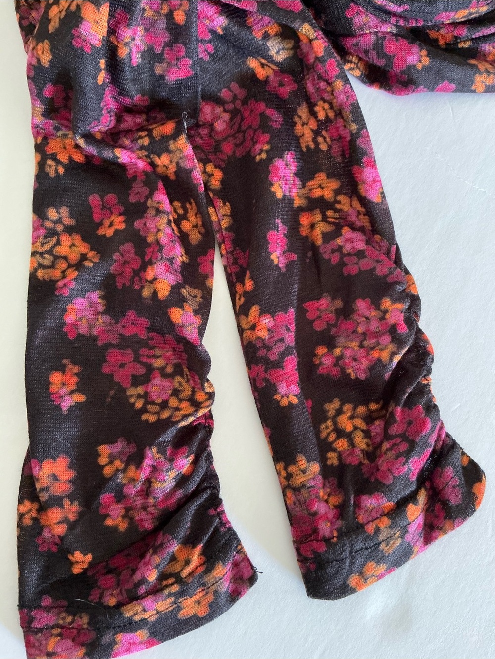 Oliver Bonas - Blurred Floral Print Pink Mesh Midi Dress - Picture 6 of 9